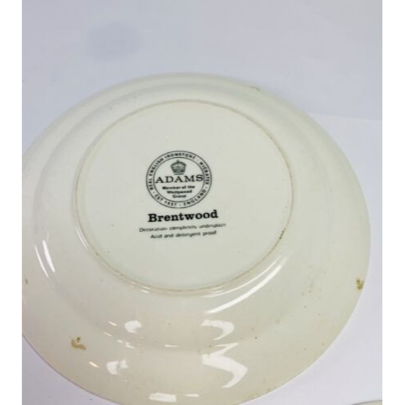 ADAMS Brentwood Real English Ironstone Bread & Butter Plates 2 Blue Shamrock VTG - Picture 6 of 9